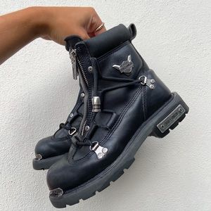 Vintage Harley Davidson Zip Up Brake Light Riding Boots